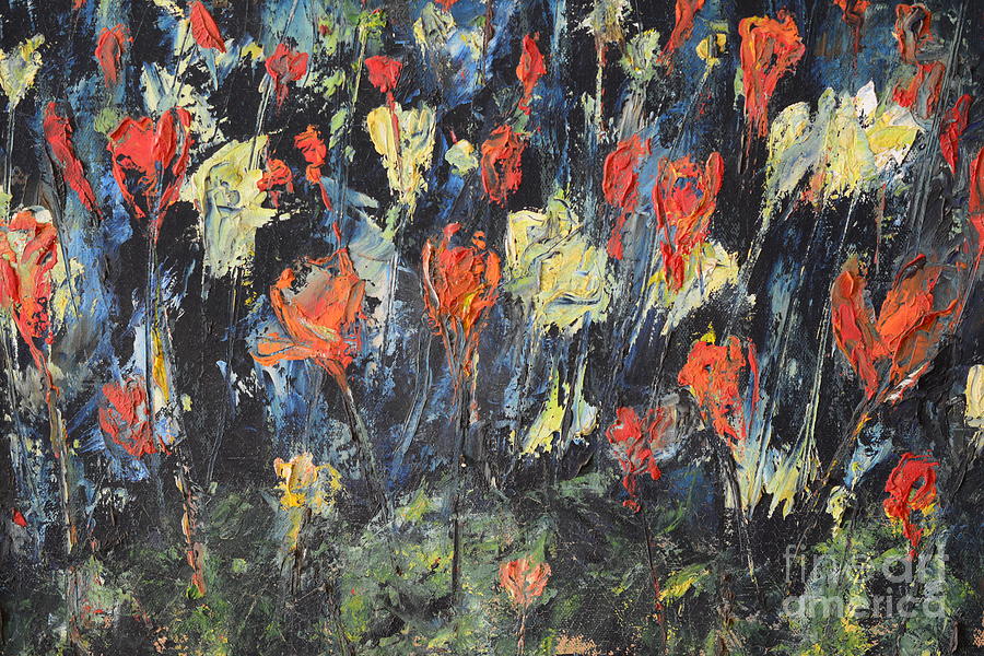 Abstract Painting - Tulip buds by Mini Arora