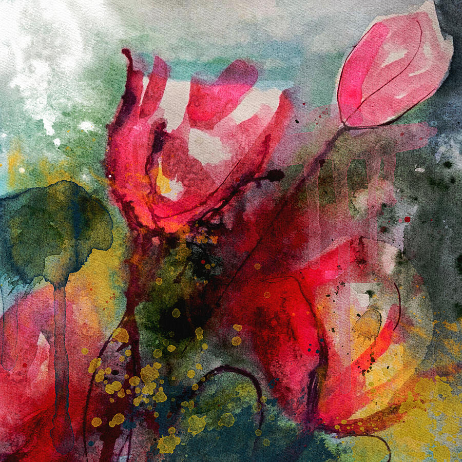 Tulip Burst Painting by Ann Leech