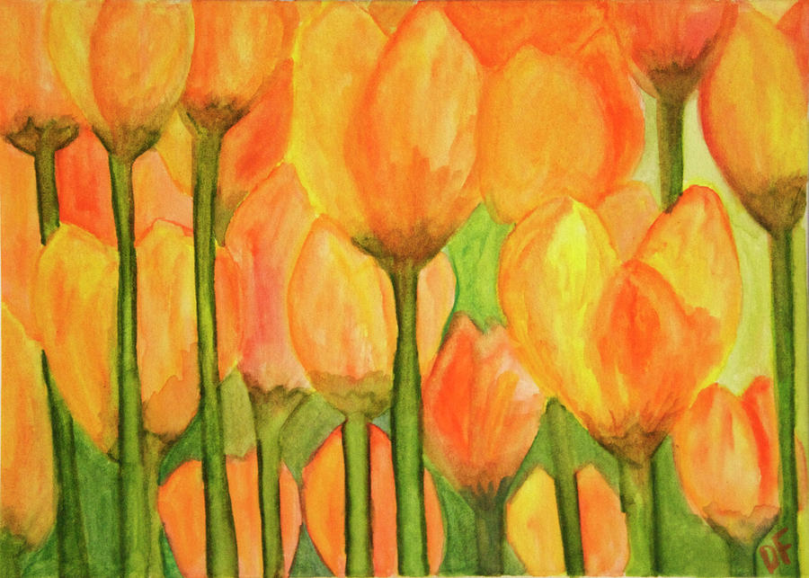 Tulip Painting by Dora Ficher