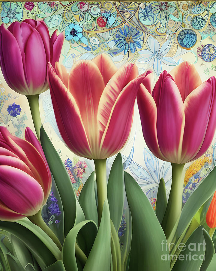 Tulip Fantasy 9 Digital Art By Mary Machare Fine Art America