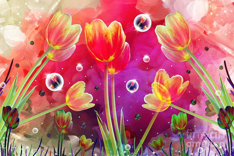 Tulip Fantasy Mixed Media by Diamante Lavendar