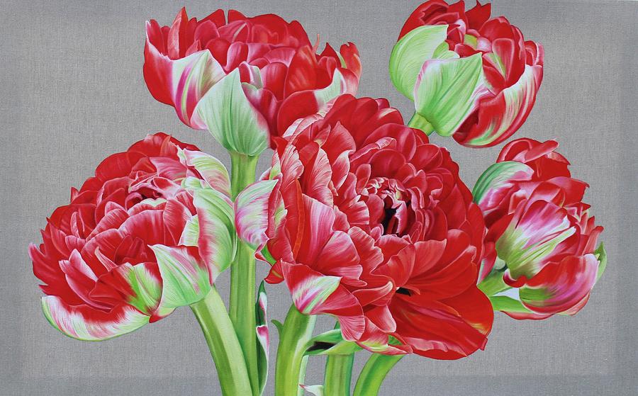 Tulip Farm Painting by Shobika Sekar