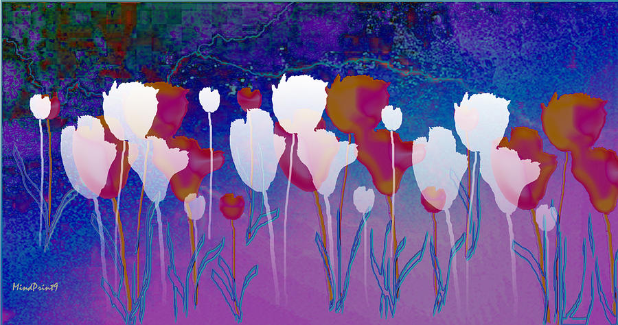 Tulip Field Digital Art by Asok Mukhopadhyay