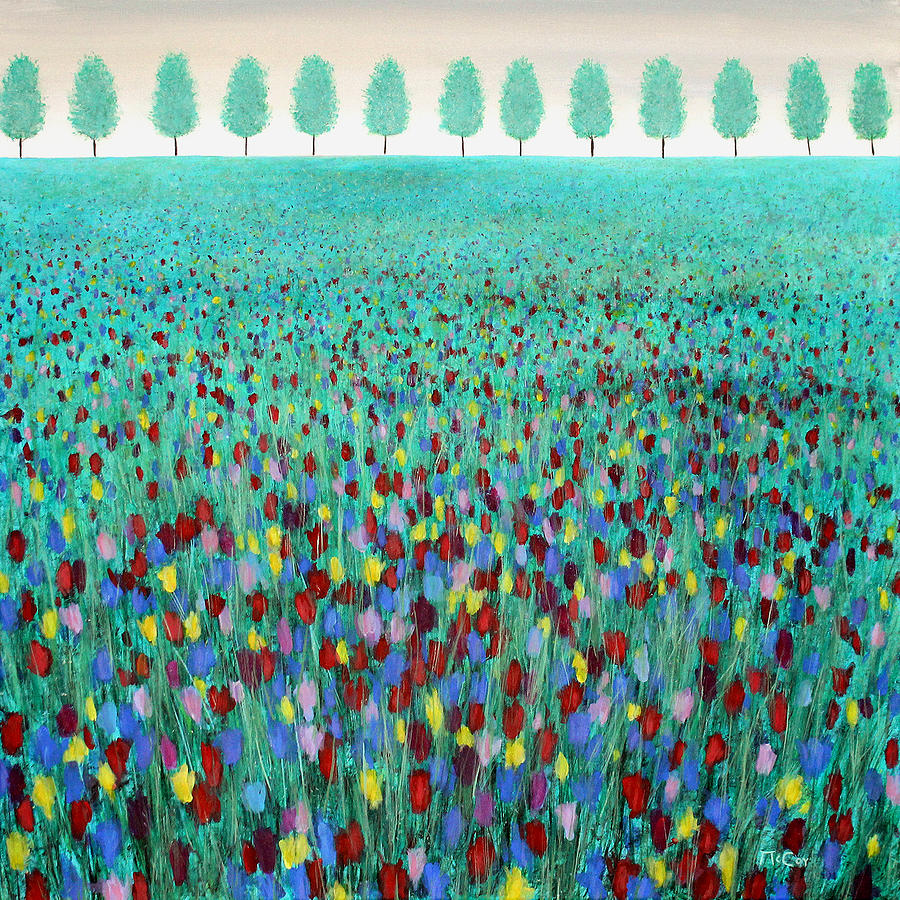 Tulip Field Painting by K McCoy