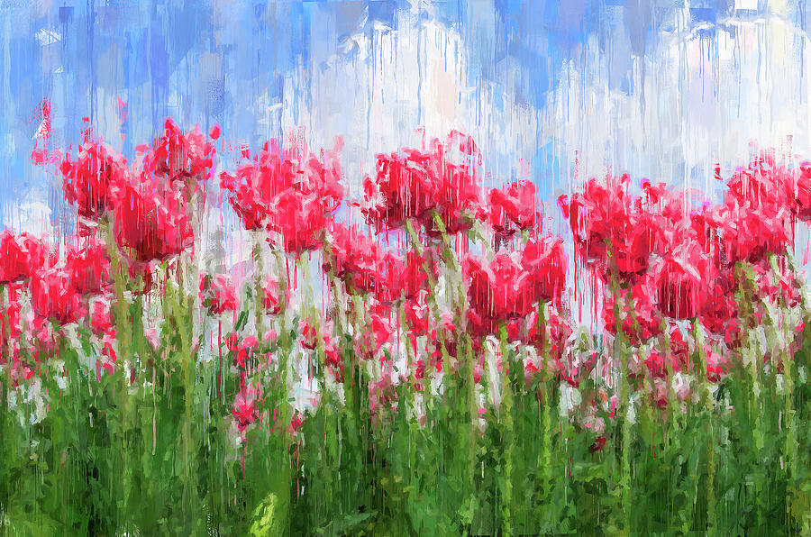 Tulip Fields - 10 Painting by AM FineArtPrints