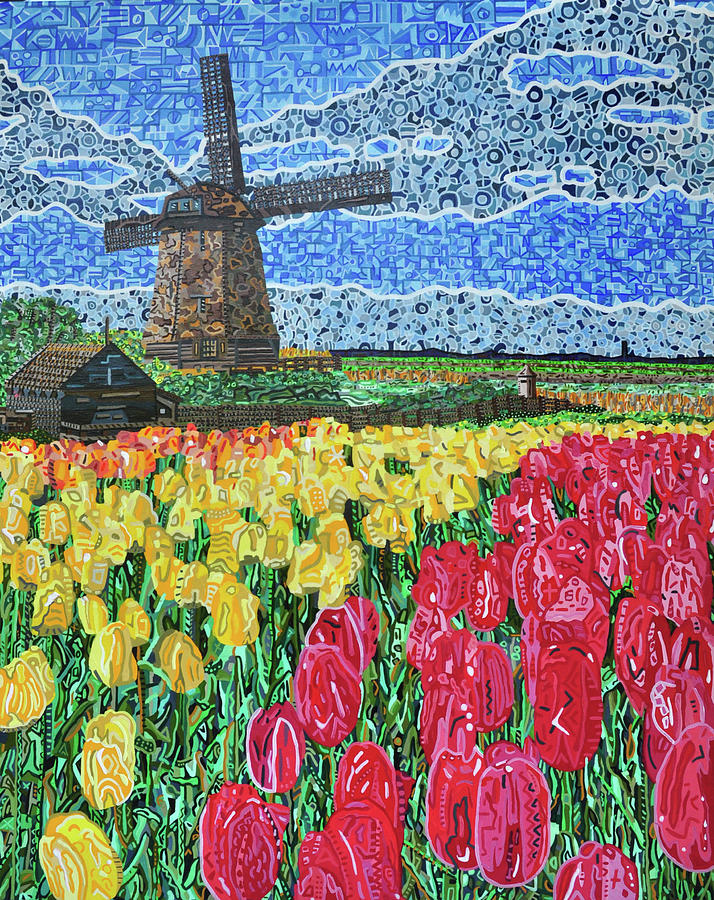 Tulip Fields of Holland Painting by Micah Mullen