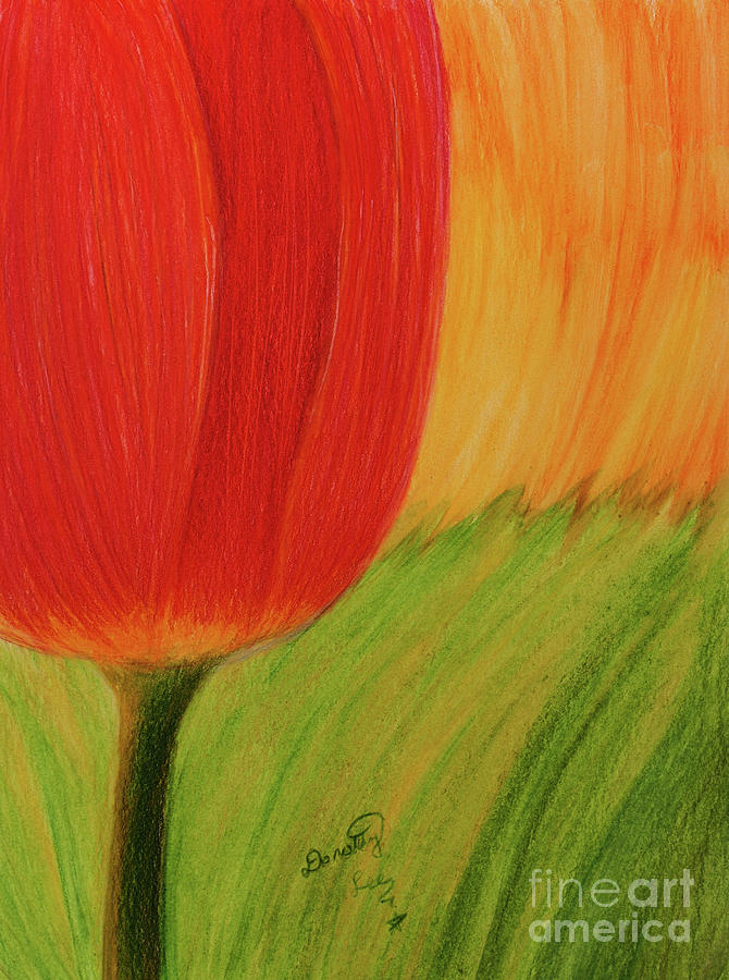 Tulip Flame Painting by Dorothy Lee
