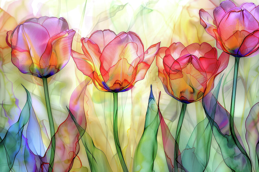 Tulip Garden Digital Art by Peggy Collins
