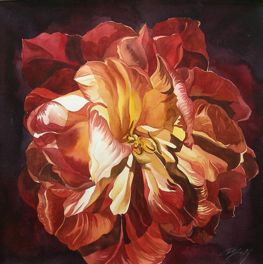 Tulip in red Painting by Alfred Ng
