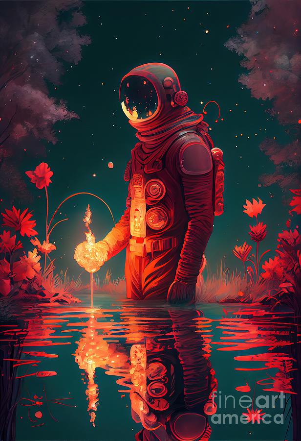 Space Painting - Tulip Lake  by N Akkash