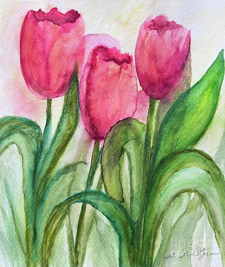 Tulip Morning  Painting by Deb Stroh-Larson