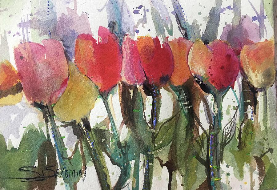 Tulip Parade Painting by Susan Seaborn