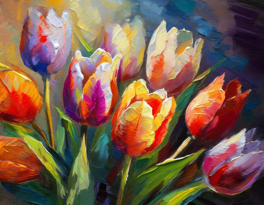 Tulip Symphony Mixed Media by Susan Rydberg