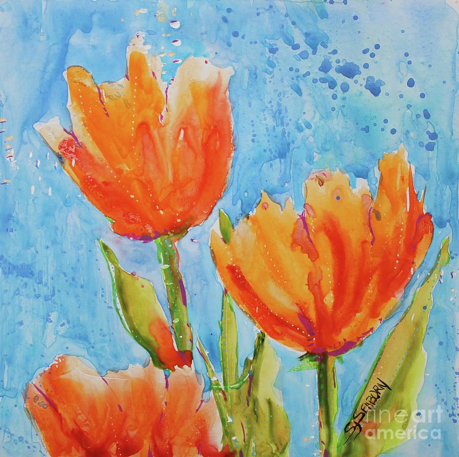 Tulip Three Painting by Susan Seaborn