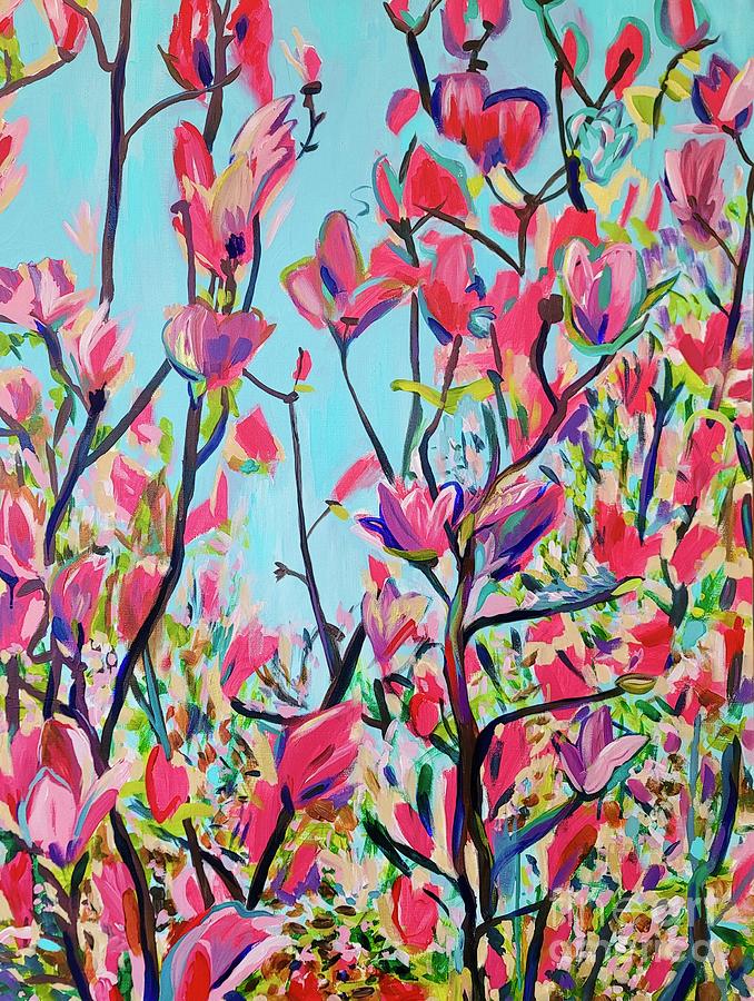 Tulip Tree Painting by Catherine Gruetzke-Blais