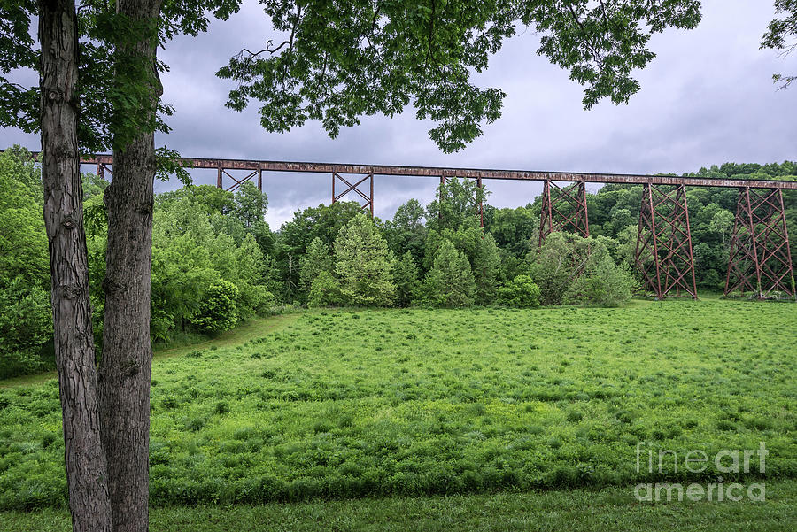 Tulip Trestle Summer Storm - Bloomfield - Indiana Photograph by Gary Whitton
