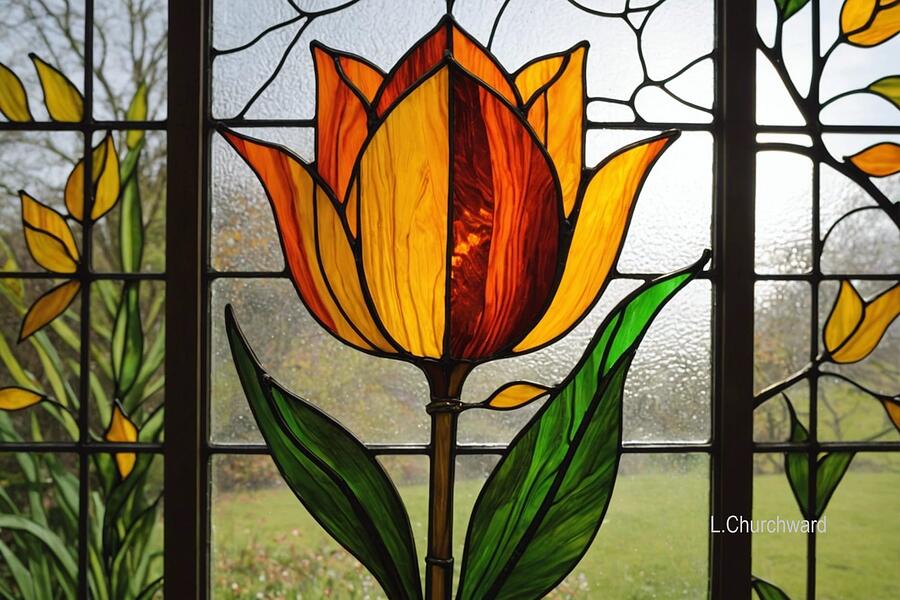 Tulip Window Digital Art by Lois Churchward - Fine Art America