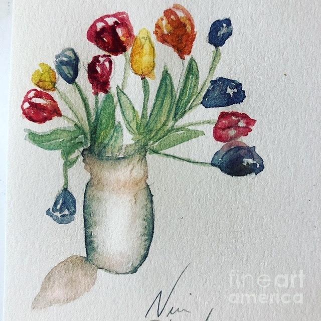 Tulipes Painting by Nina Jatania