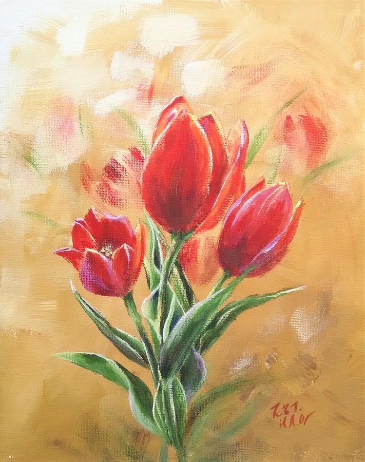 Tulips 6 Painting by Helian Cornwell