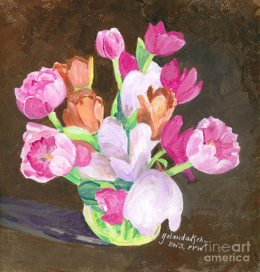 Tulips Acrylic Painting Painting by Yolanda Koh