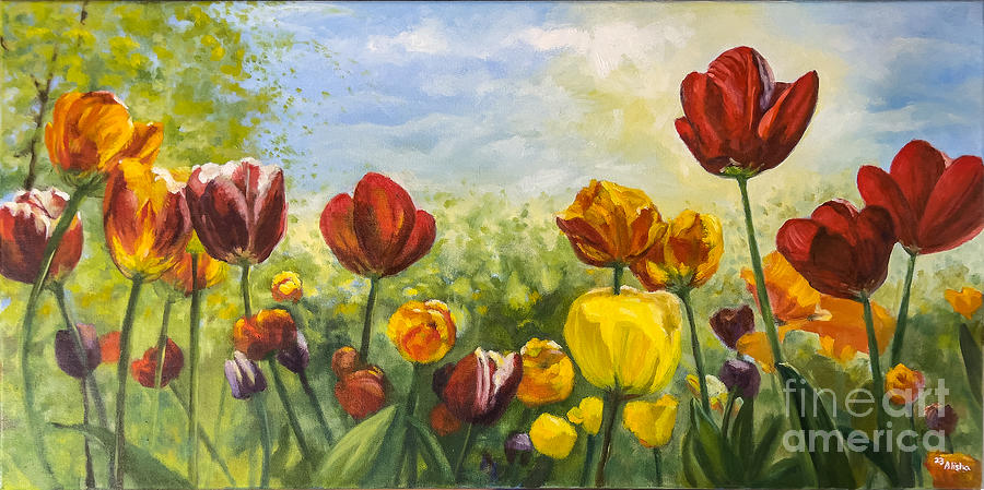 Tulips Painting by Alisha Schenck - Fine Art America