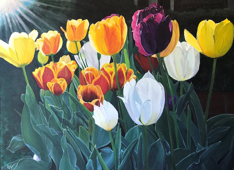 Tulips Painting - Tulips by Boots Quimby