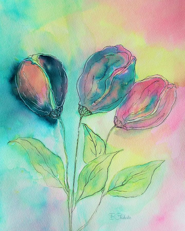 Tulips For Cate Painting by Barbara Chichester