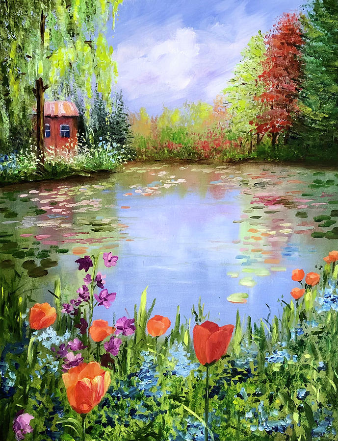Impressionism Painting - Tulips Garden by Marina Wirtz