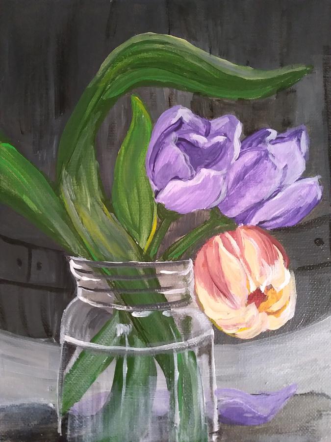 Tulips in a Jar Painting by Barbara Fincher