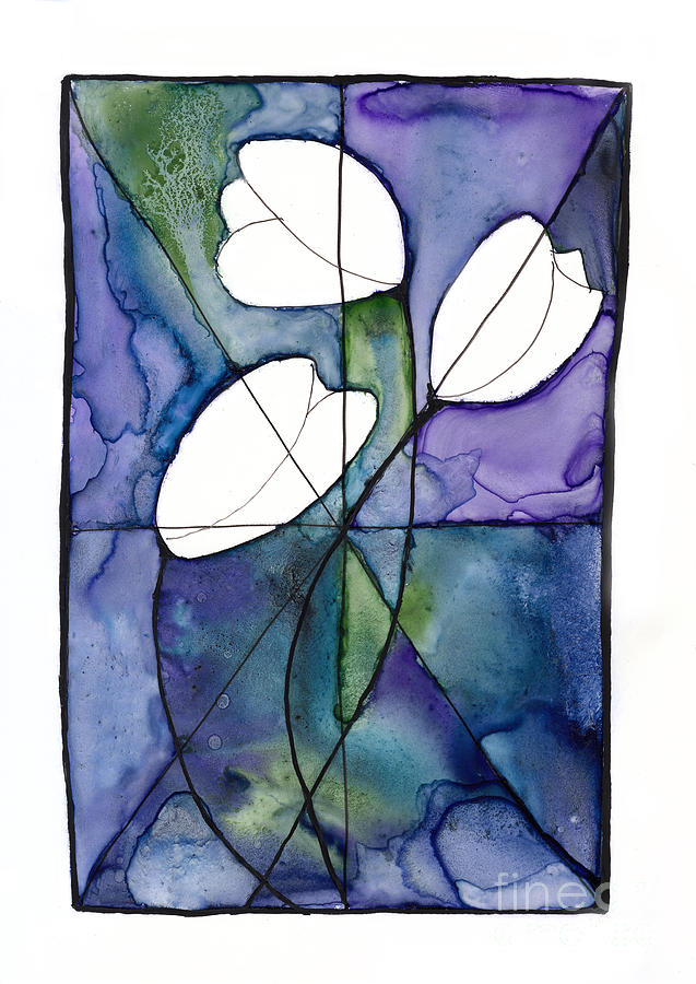 Tulips In A Stained Glass Window Mixed Media