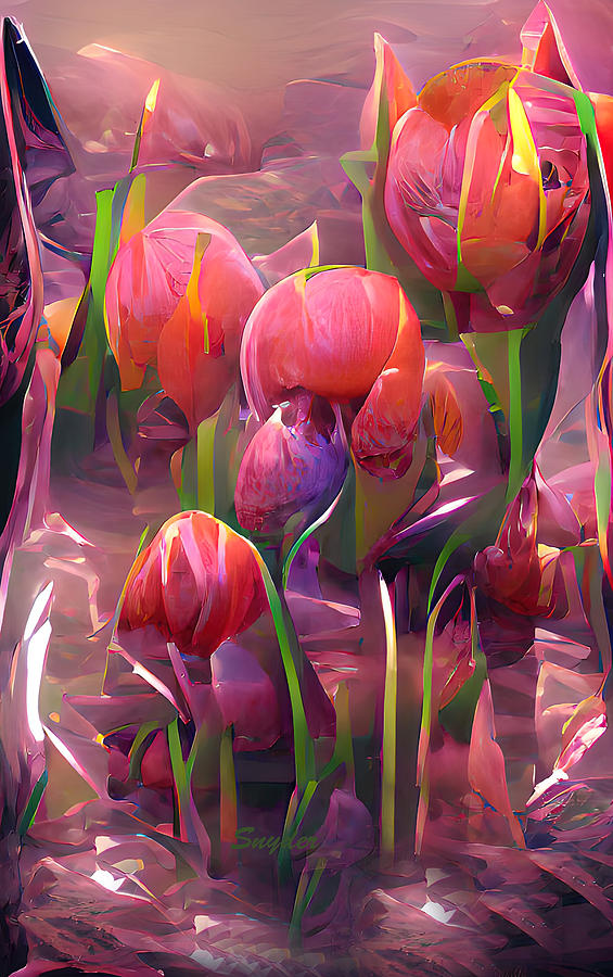 Tulips in the Garden Digital Art by Floyd Snyder