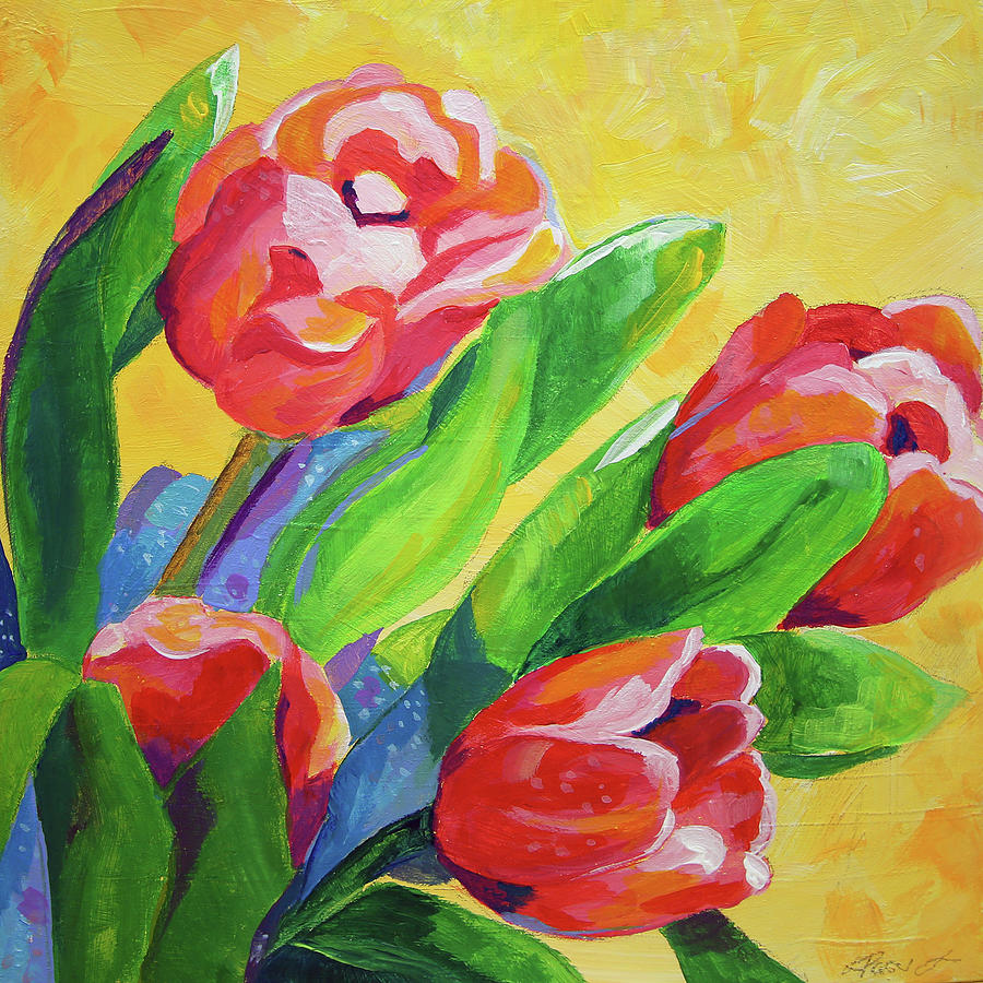 Tulips in the Sun Painting by Laurie Pace