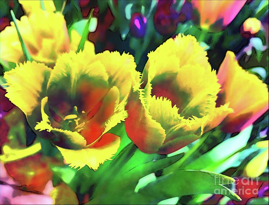 Tulips in watercolor style  Photograph by Natalia Wallwork