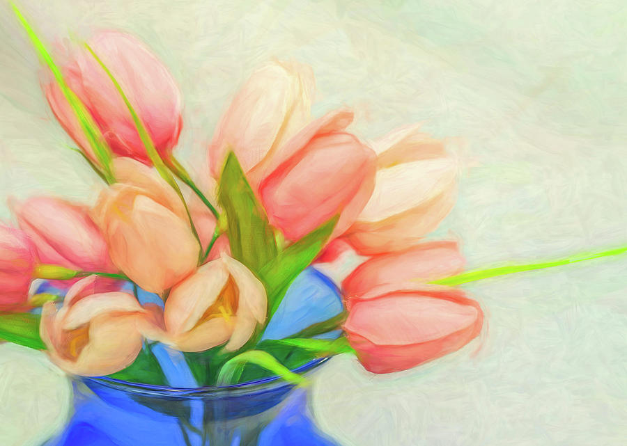 Tulips Into The Blue Digital Art by Kevin Lane