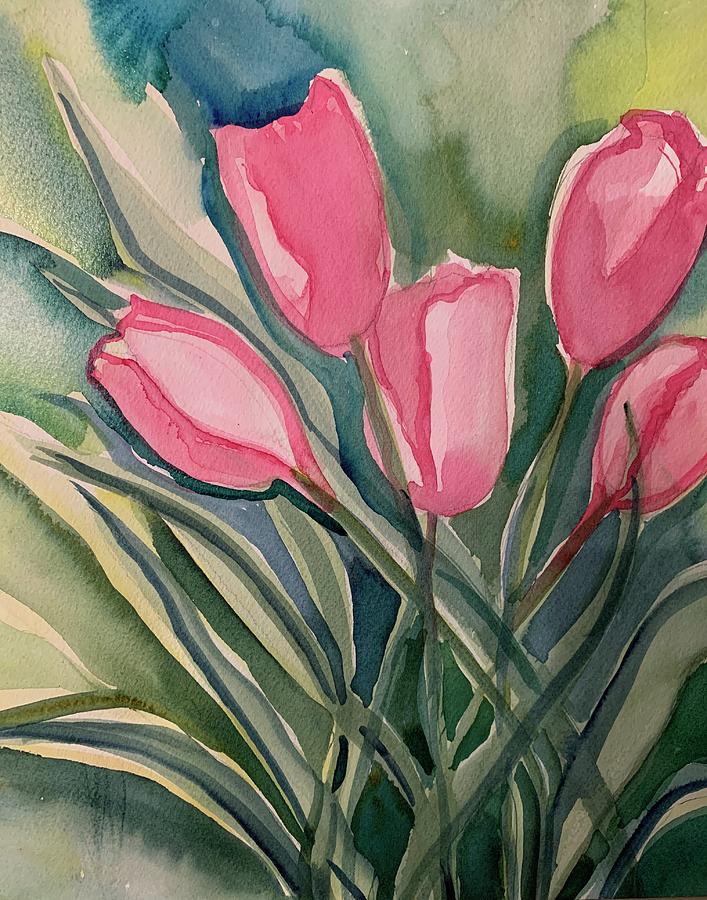 Tulips Painting by Janet Doggett