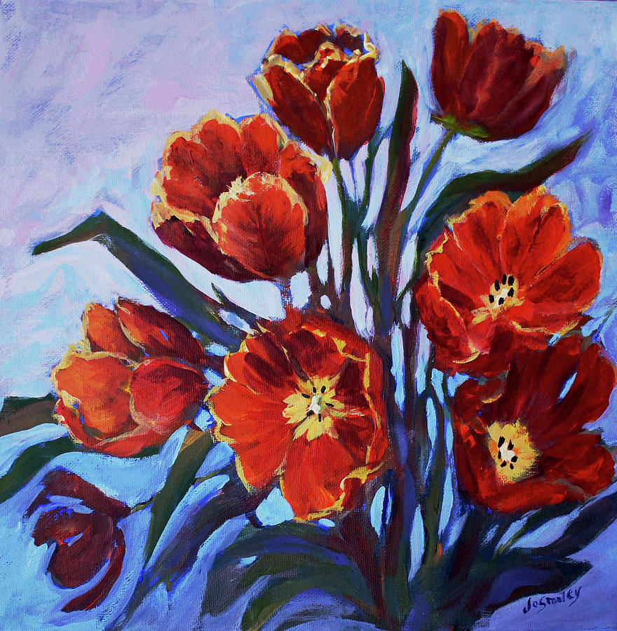 Tulips Painting by Jo Smoley