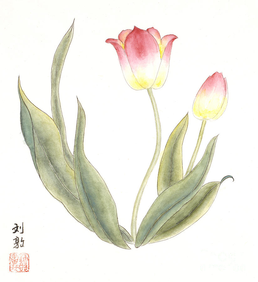 Tulips Painting by Liu Dun