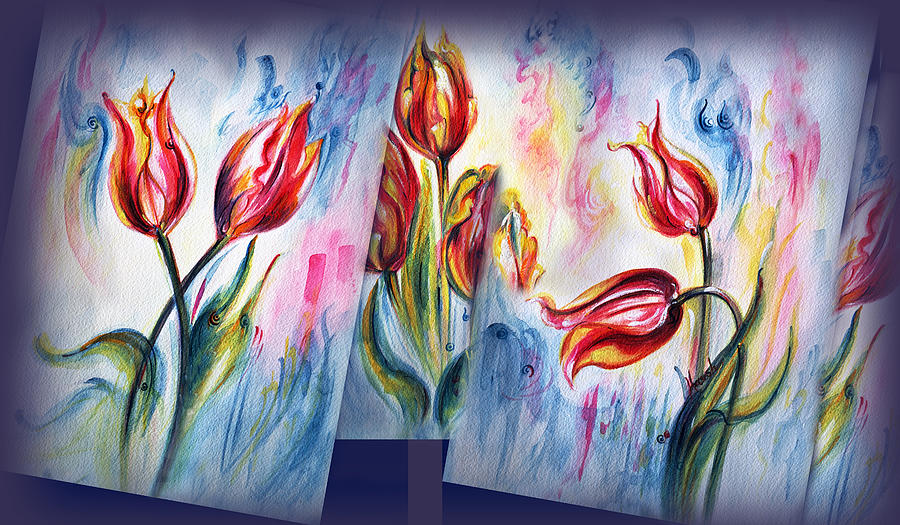 Tulips - magic  Digital Art by Harsh Malik