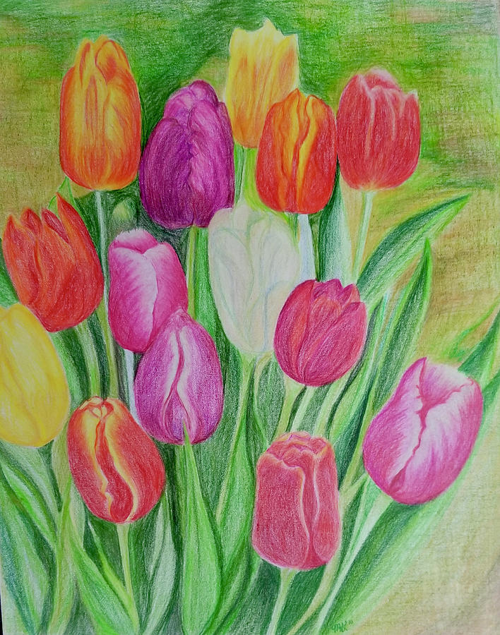 Tulips Painting by Monica Habib