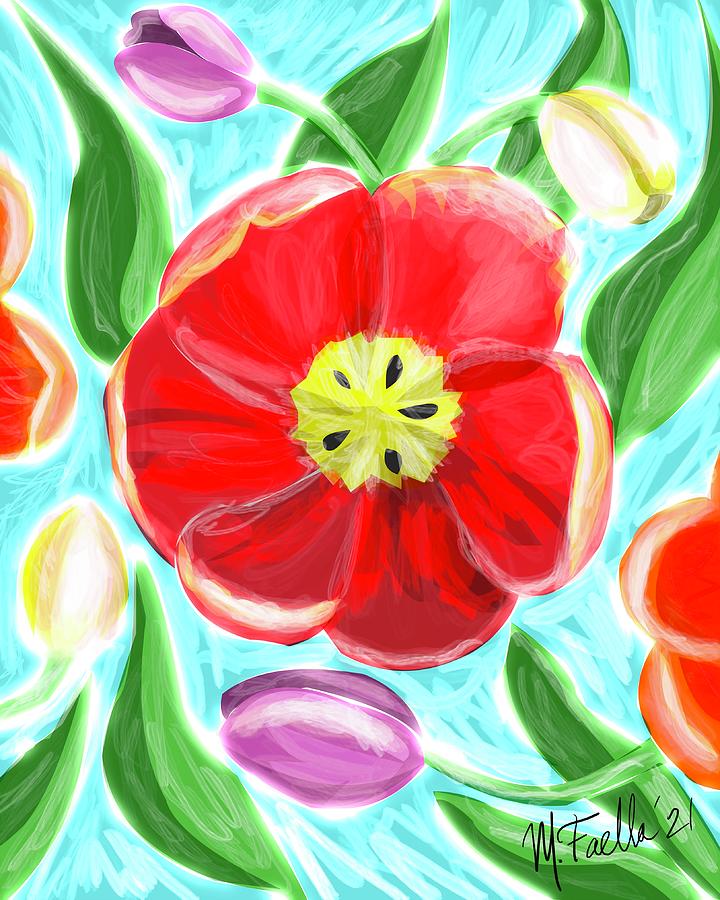 Tulip Digital Art - Tulips by Monique Faella