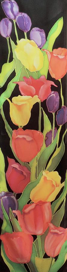 Tulips on Black Painting by Mary Gorman
