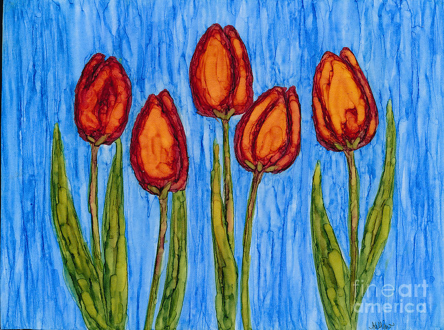 Tulips Red Painting by Jan Killian