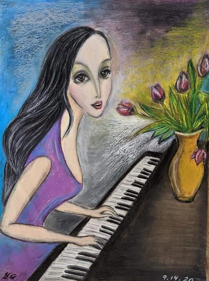 Tulips Singer Painting by Yana Golberg