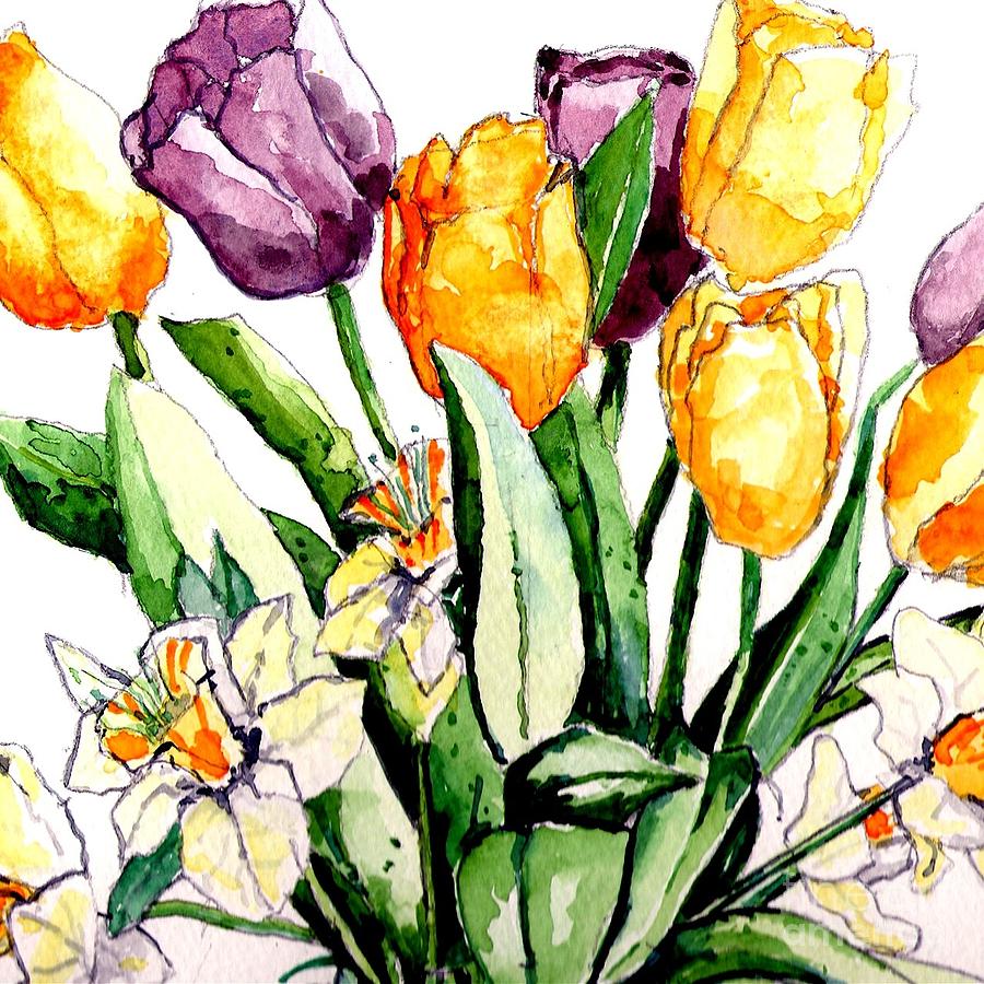 Tulips Painting by Terry Banderas