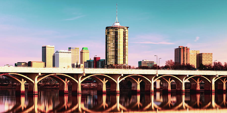 Tulsa Cityscape and 21st Street Bridge Panorama Photograph by Gregory ...