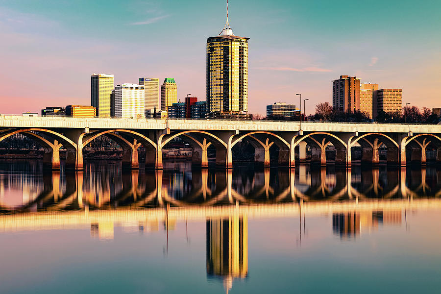 Tulsa Historic 21st Street Bridge And City Skyline Photograph By 