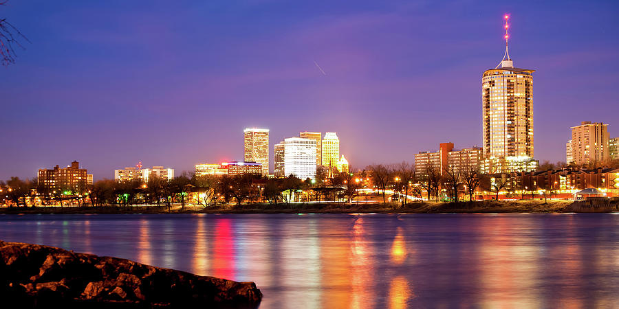 Tulsa Oklahoma Riverside Cityscape Panorama Photograph