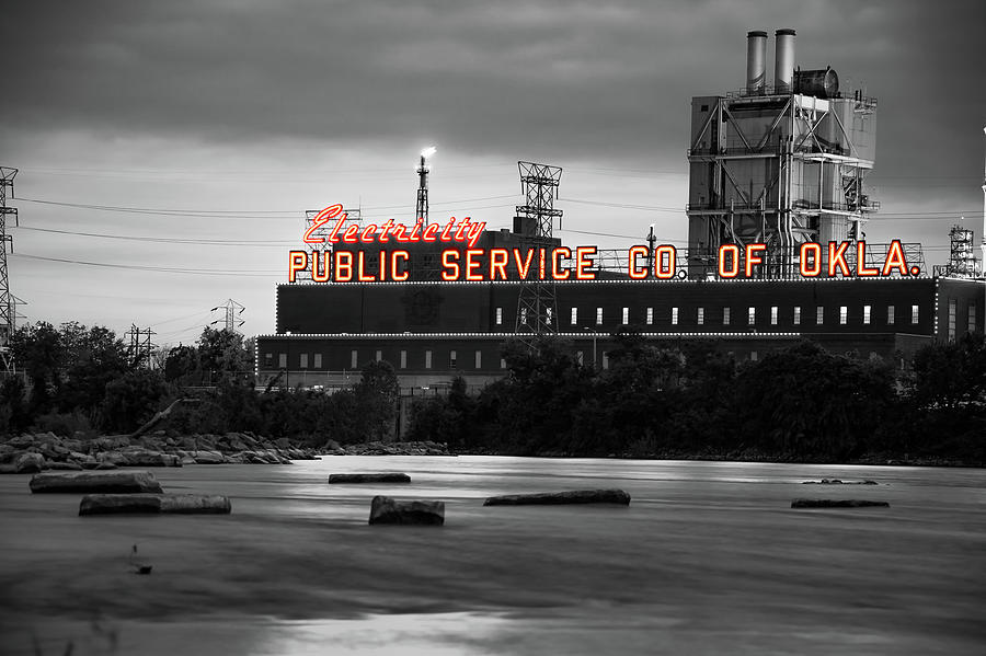 Tulsa Power Over The River - Selective Color Edition Photograph by Gregory Ballos