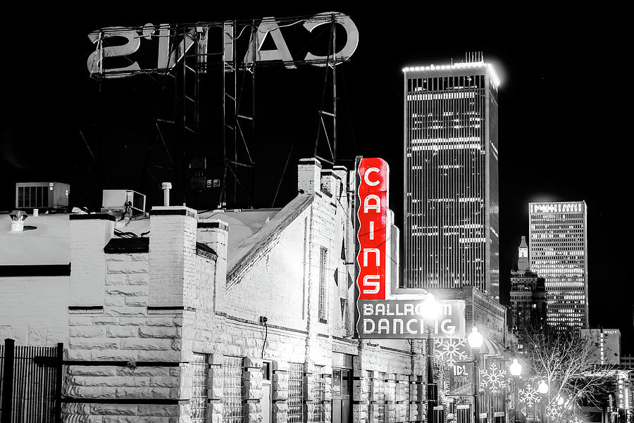 Tulsa Skyline And Cains Ballroom In Selective Color Photograph by Gregory Ballos