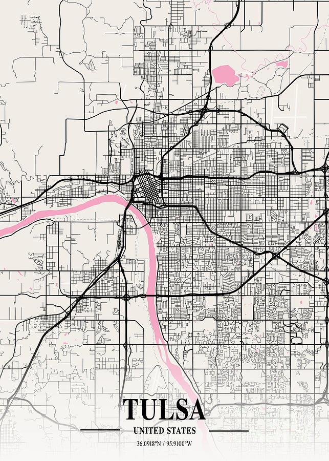 Tulsa United States Neapolitan City Map Digital Art by Tien Stencil Tulsa United States Neapolitan City Map Digital Art by Tien Stencil